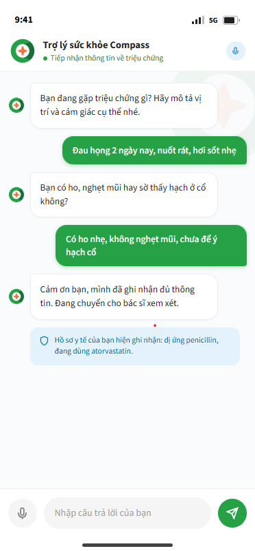 Symptom chat